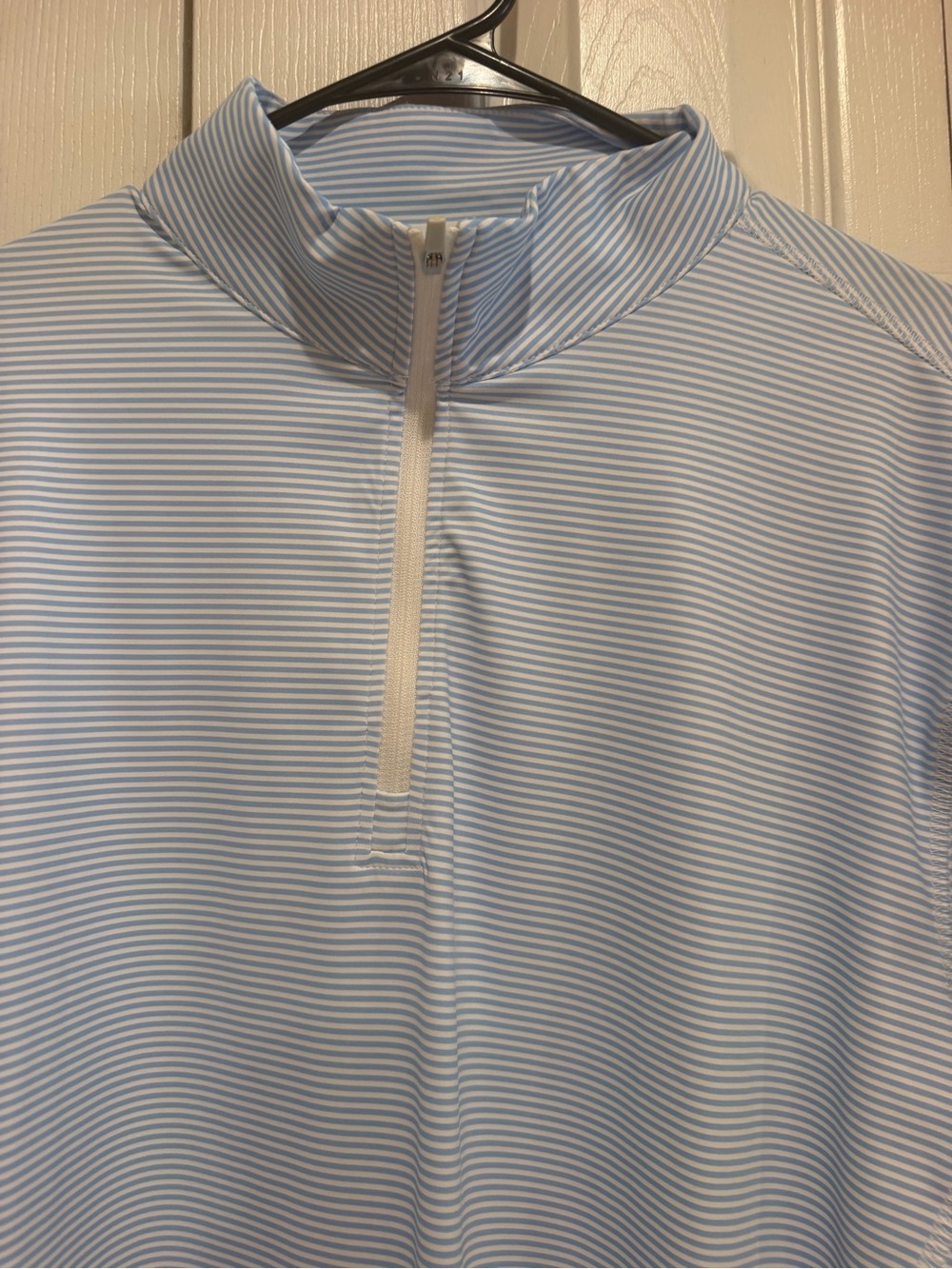 Men's Light Blue Quarter-Zip Shirt Jacket - Lightweight Layer - Picture 2 of 4